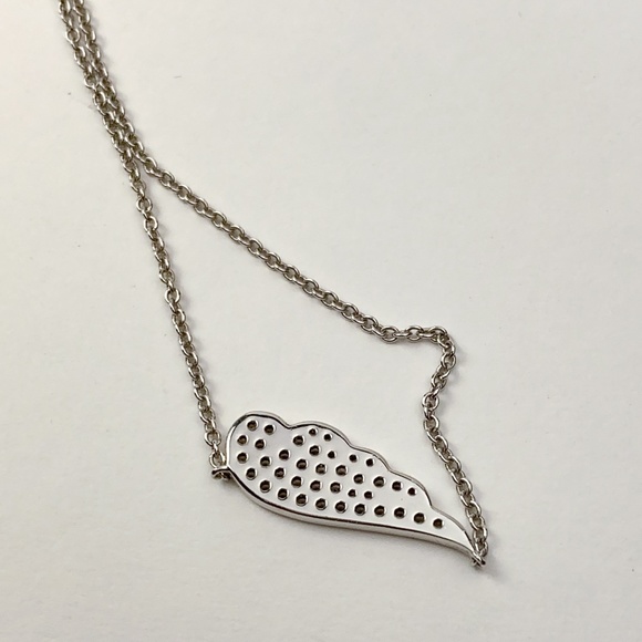 Sterling 925 Angel Wing Pendant w/ Cubic Zirconia (CZs) Adj Chain Necklace - Picture 9 of 10